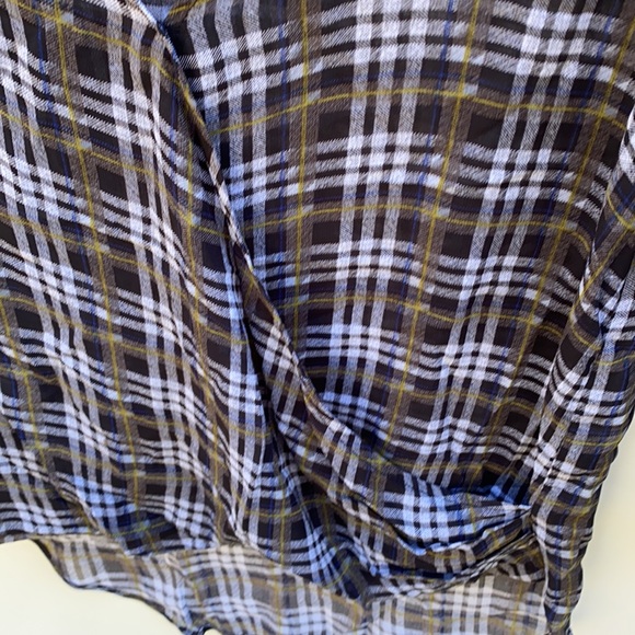 Michael Stars | Plaid Faux Wrap Front Top size Small - Picture 4 of 6